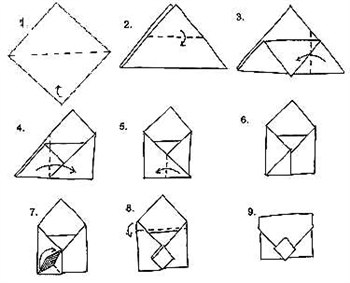 Конверт в технике оригами своими руками